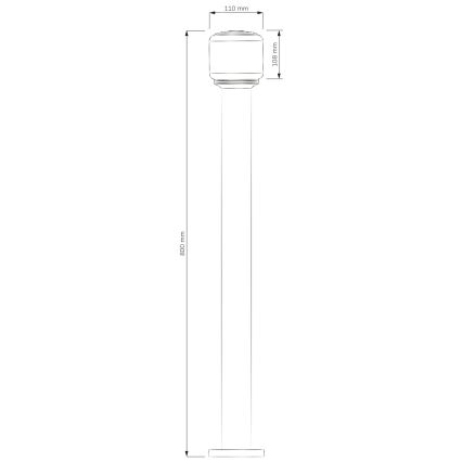 Lampă de exterior MADRID 1xE27/12W/230V, 80 cm, IP44, negru