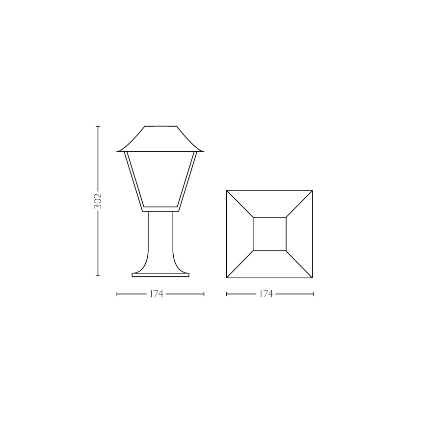 Lampă de exterior 1xE27/60W/230V IP44 Philips