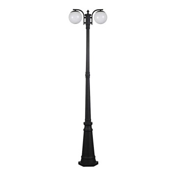 Lampă de exterior neagră 2xE27/60W/230V IP44 199 cm