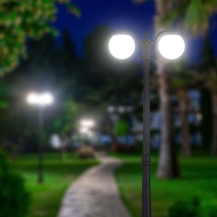 Lampă de exterior neagră 2xE27/60W/230V IP44 199 cm