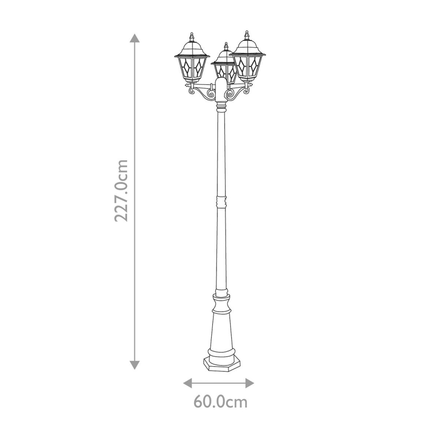 Lampă de exterior NORFOLK 3xE27/100W/230V IP43 negru Elstead