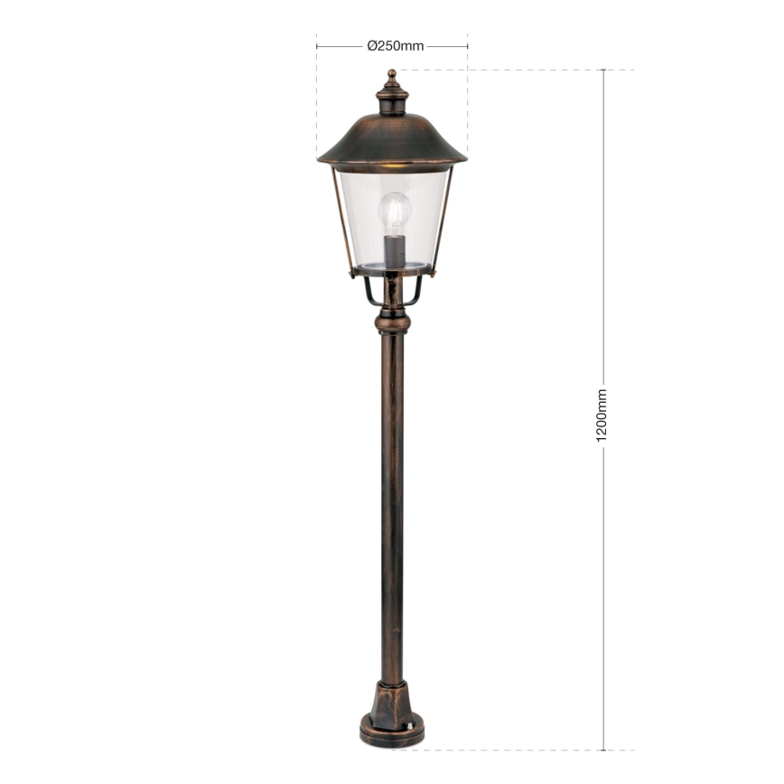 Lampă de exterior KENZO 1xE27/100W/230V IP44 bronz/patină