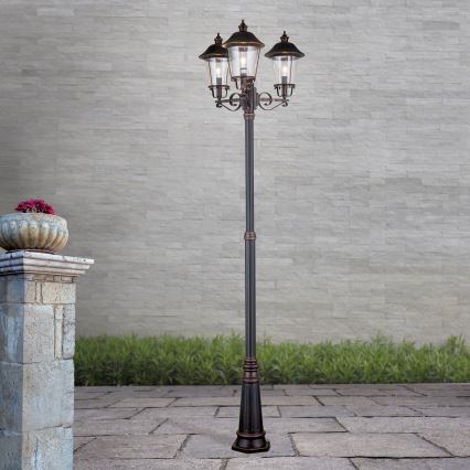 Lampă de exterior KENZO 3xE27/100W/230V IP44 bronz/patină