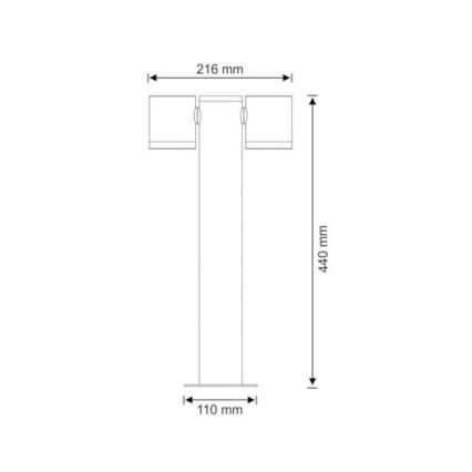 Lampă de exterior PINO 2xGU10/10W/230V IP44 44 cm