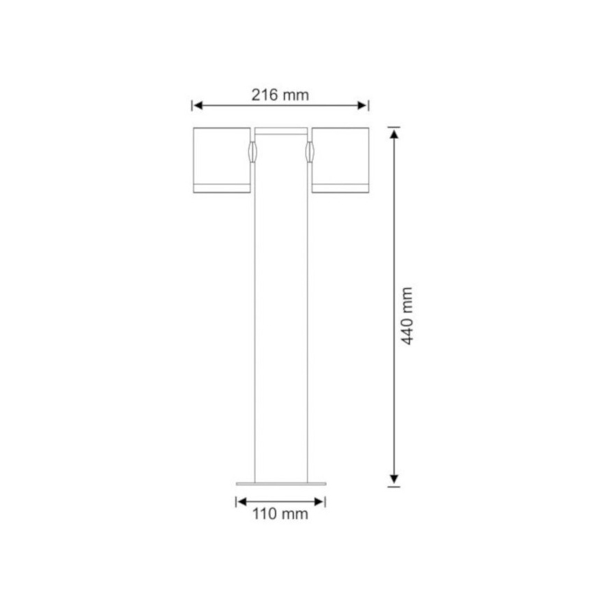 Lampă de exterior PINO 2xGU10/10W/230V IP44 44 cm