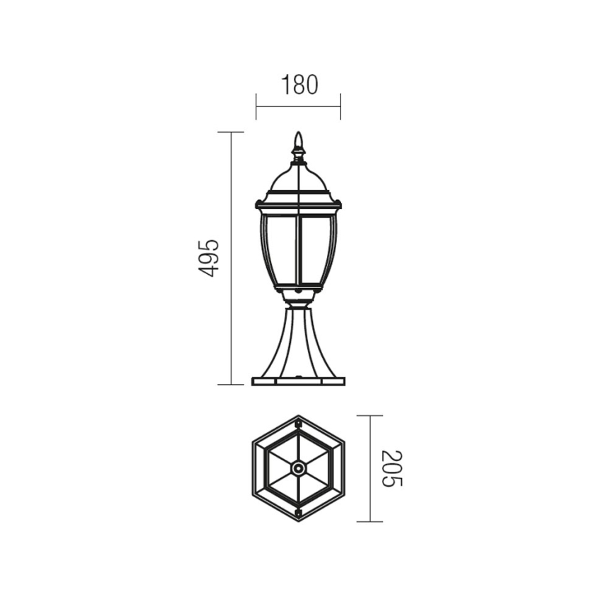 Lampă de exterior Redo 9606 SEVILLA 1xE27/42W/230V IP44 auriu/patină
