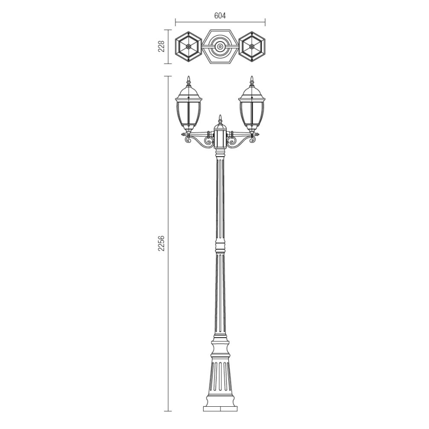 Lampă de exterior Redo 9609 SEVILLA 2xE27/42W/230V IP44 auriu/patină