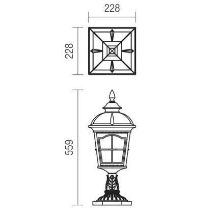 Lampă de exterior Redo YORK 9652, 1xE27/70W/230V, IP44, maro