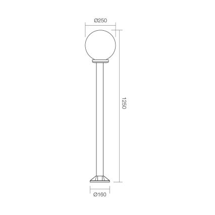 Lampă de exterior SFERA 1xE27/42W/230V IP44 25x125 cm maro Redo 9776