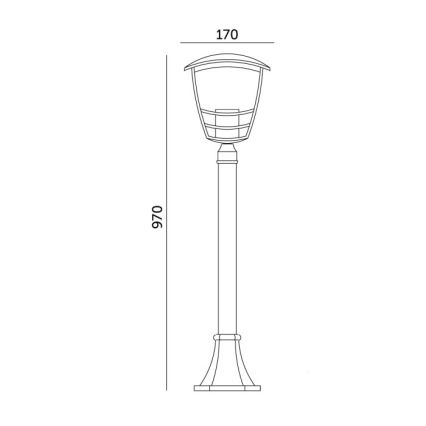 Lampă de exterior TEVIO 1xE27/60W/230V IP54 97 cm negru