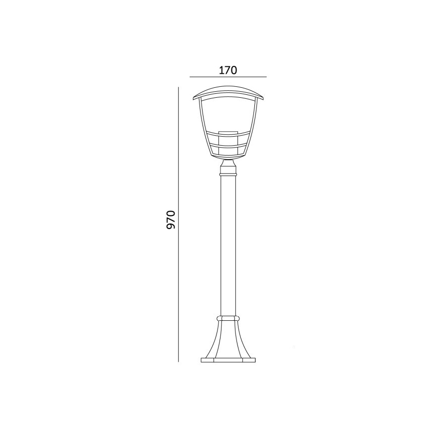 Lampă de exterior TEVIO 1xE27/60W/230V IP54 97 cm negru