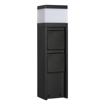 Lampă de exterior VESPER, cu 2 prize, 1xG9/5W/230V, IP44, 30 cm, neagră