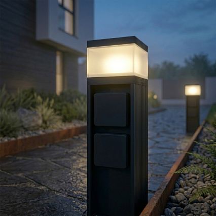 Lampă de exterior VESPER, cu 2 prize, 1xG9/5W/230V, IP44, 30 cm, neagră