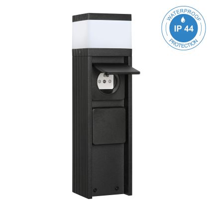 Lampă de exterior VESPER, cu 2 prize, 1xG9/5W/230V, IP44, 30 cm, neagră