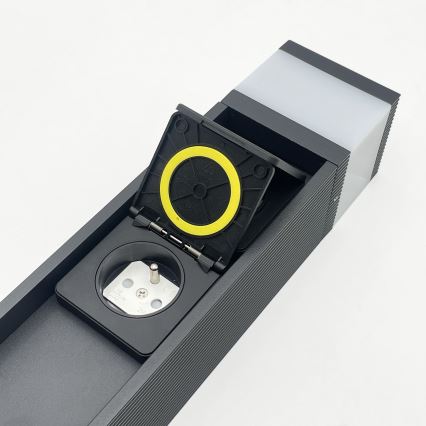 Lampă de exterior VESPER, cu 2 prize, 1xG9/5W/230V, IP44, 30 cm, neagră