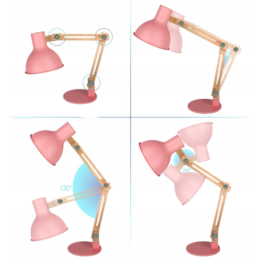 Lampă de masă 1 x E27, 40 W, 230 V, roz