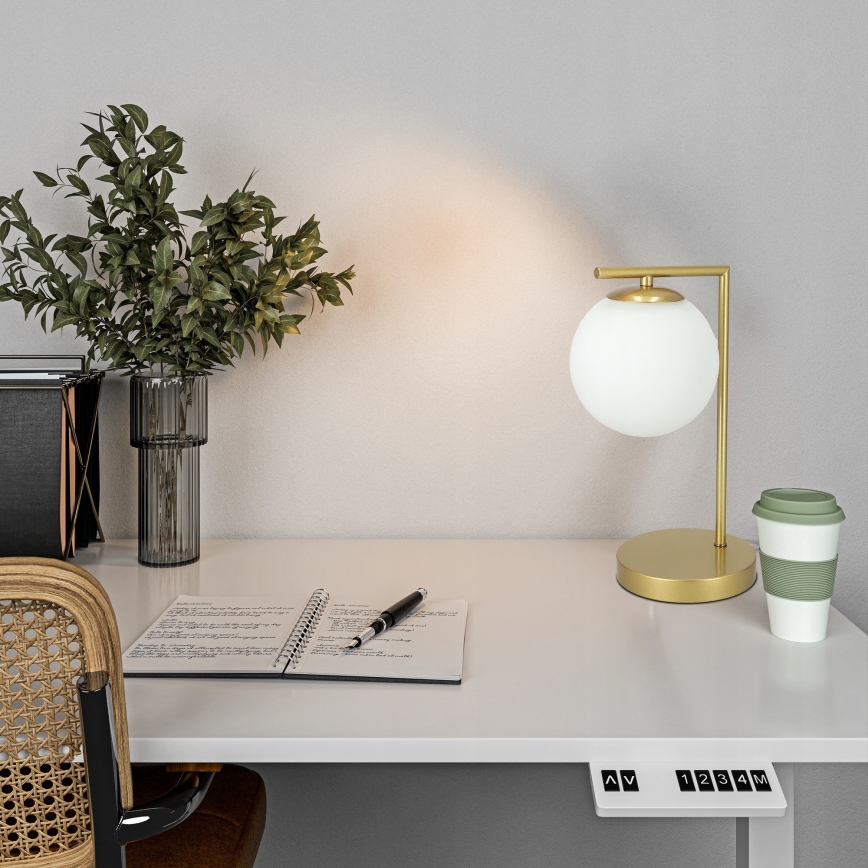 Lampă de masă 1x E27, 40 W, 230 V, auriu/alb