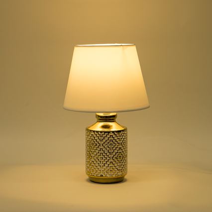 Lampă de masă 1xE14/40W/230V alb/auriu