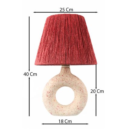 Lampă de masă 1xE27/40W/230V alb/roșu