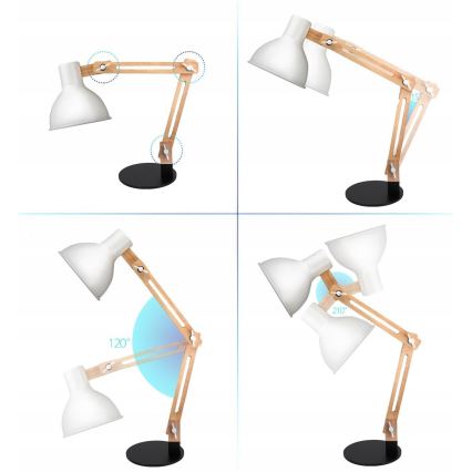 Lampă de masă 1xE27/40W/230V albă/neagră