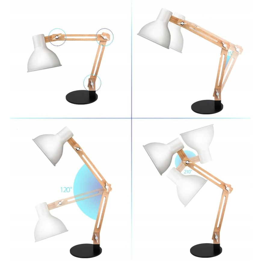 Lampă de masă 1xE27/40W/230V albă/neagră