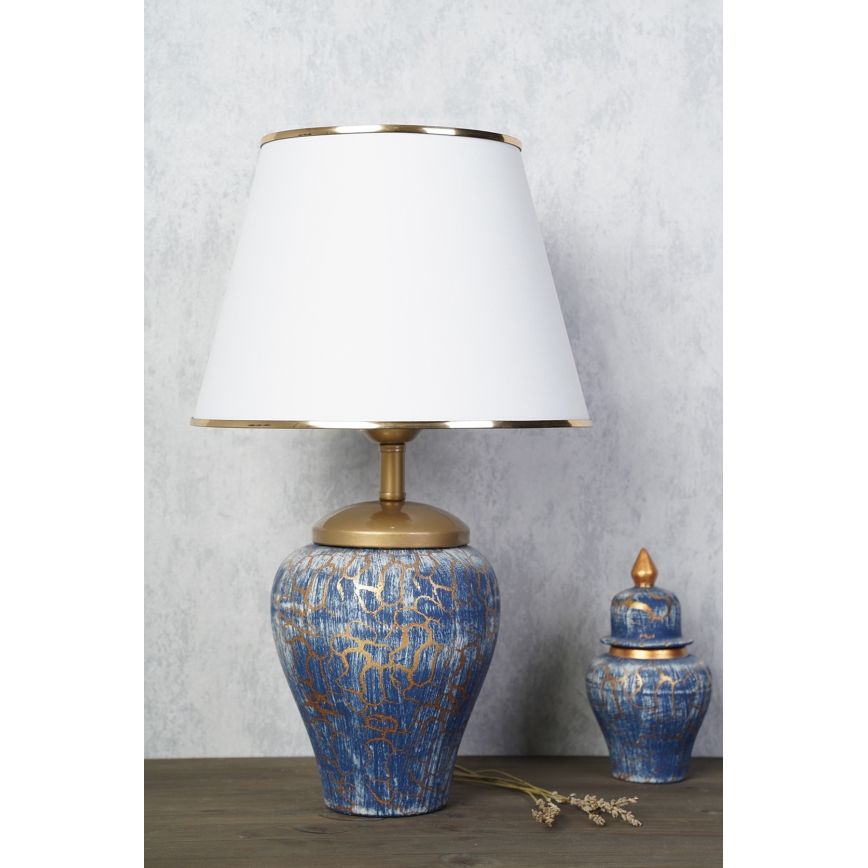 Lampă de masă 1xE27/40W/230V albastru/auriu
