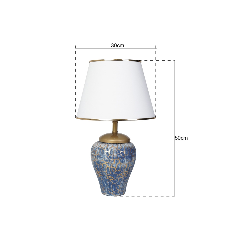 Lampă de masă 1xE27/40W/230V albastru/auriu
