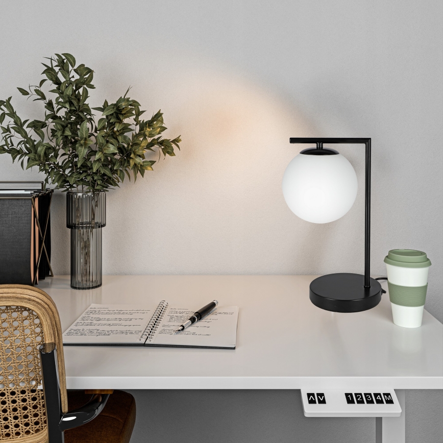 Lampă de masă 1xE27/40W/230V neagră/albă