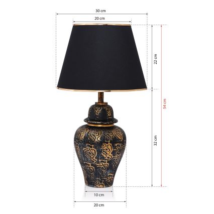 Lampă de masă 1xE27/40W/230V negru