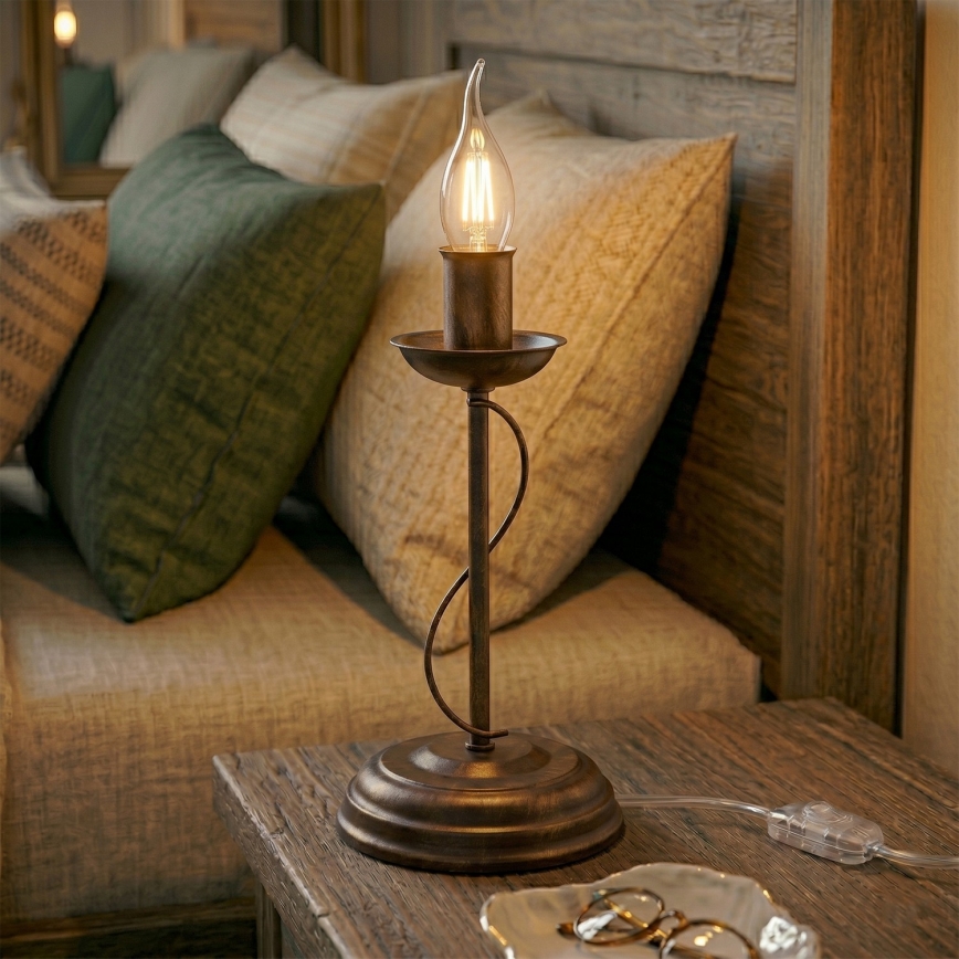 Lampă de masă ANTON 1xE14/60W/230V bronz