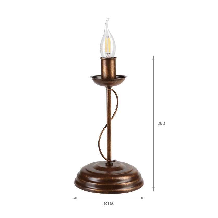 Lampă de masă ANTON 1xE14/60W/230V bronz