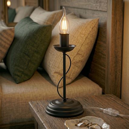 Lampă de masă ANTON 1xE14/60W/230V neagră