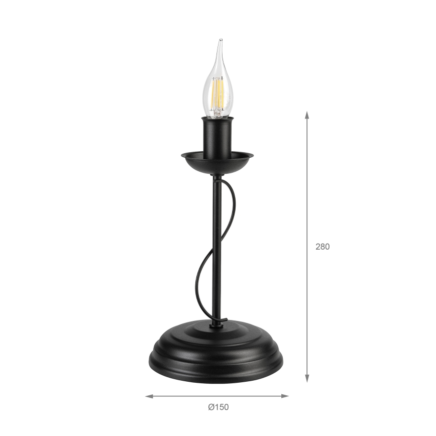 Lampă de masă ANTON 1xE14/60W/230V neagră
