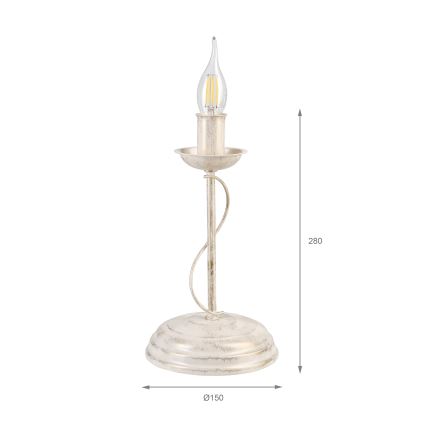 Lampă de masă ANTON 1xE14/60W/230V patină albă