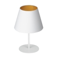 Lampă de masă ARDEN 1xE27/60W/230V d. 20 cm albă/aurie