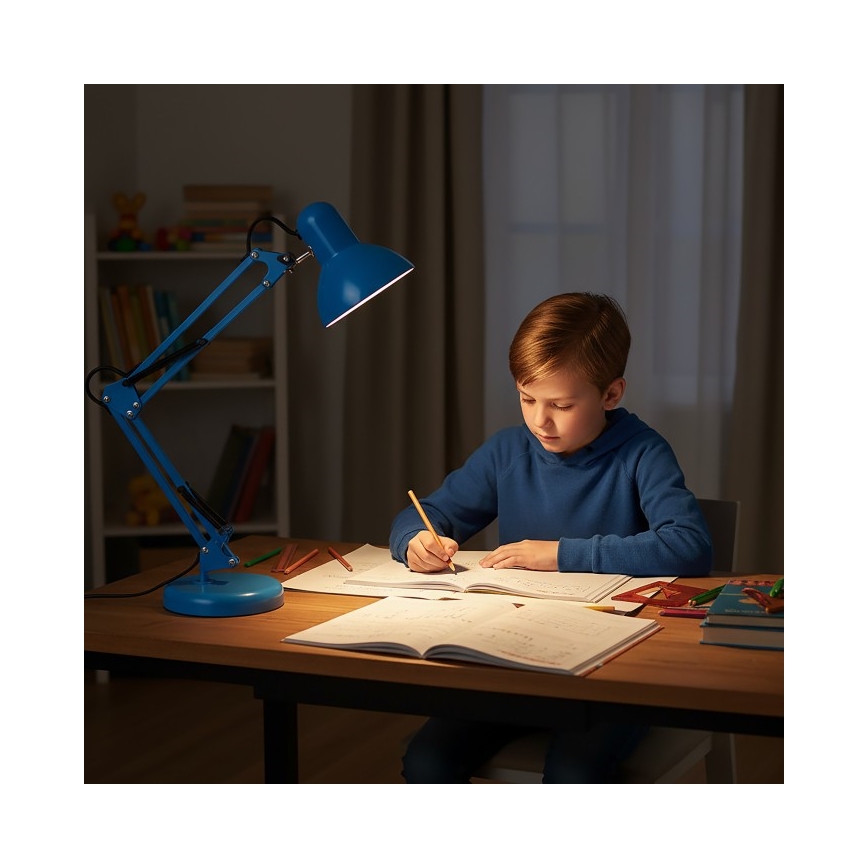 Lampă de masă AURIQ 1xE27/60W/230V albastră