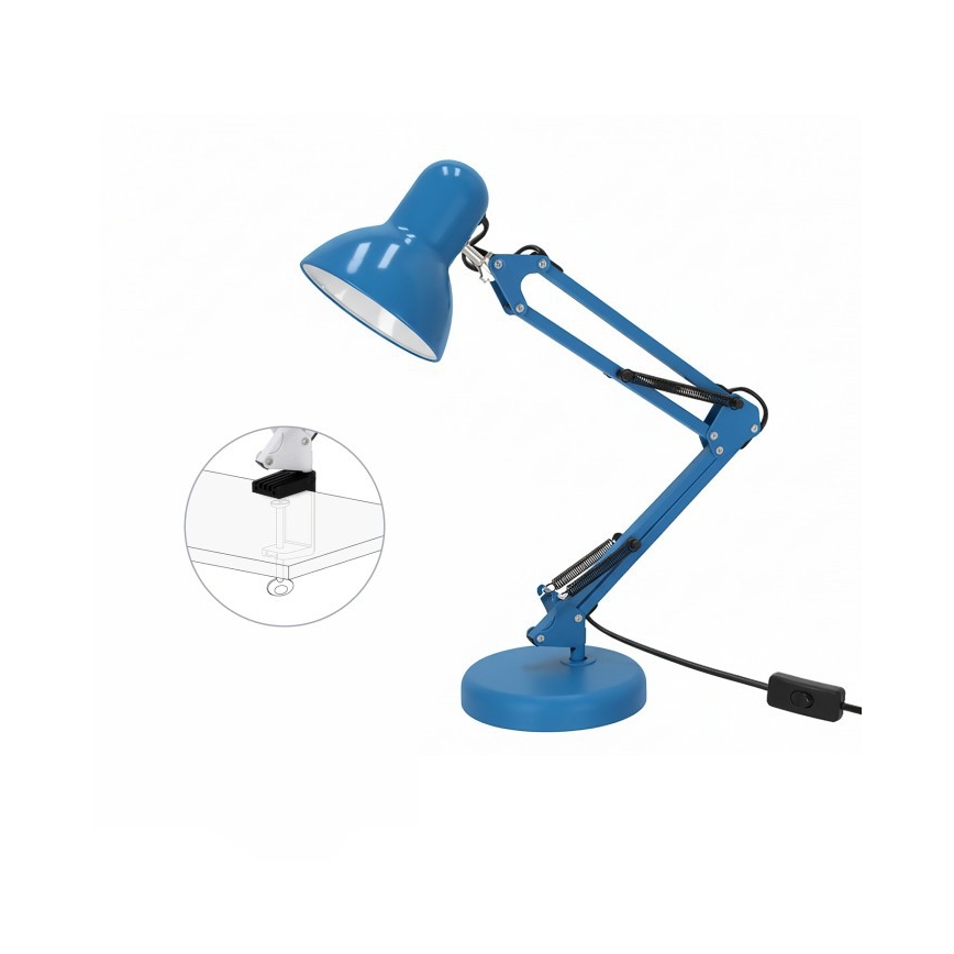 Lampă de masă AURIQ 1xE27/60W/230V albastră