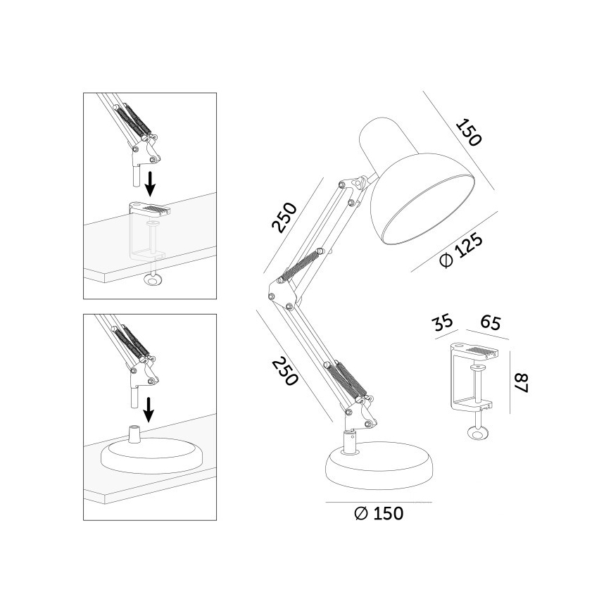 Lampă de masă AURIQ 1xE27/60W/230V albastră