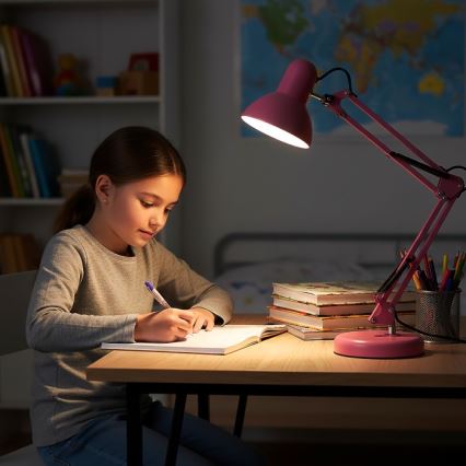 Lampă de masă AURIQ 1xE27/60W/230V roz