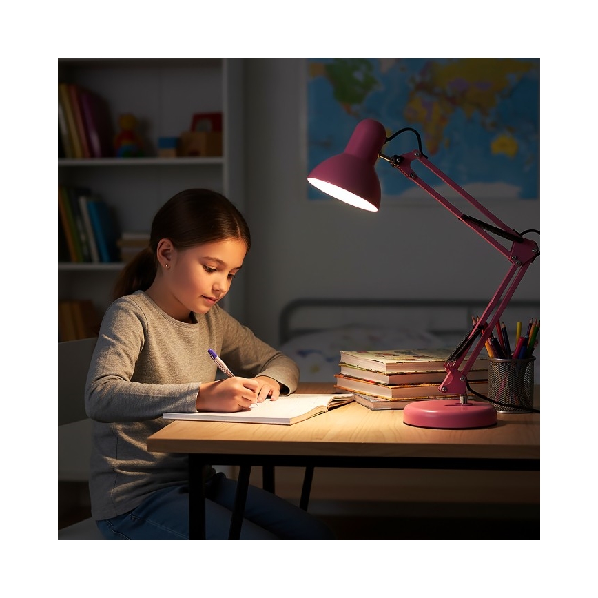 Lampă de masă AURIQ 1xE27/60W/230V roz