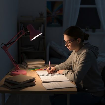 Lampă de masă AURIQ 1xE27/60W/230V roz