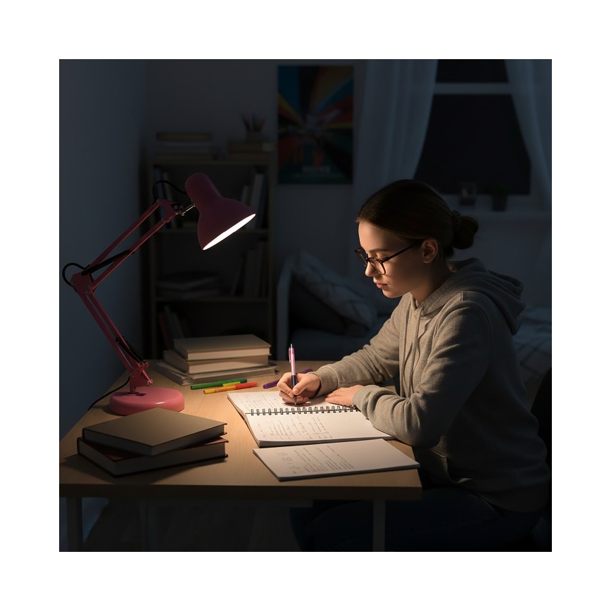 Lampă de masă AURIQ 1xE27/60W/230V roz