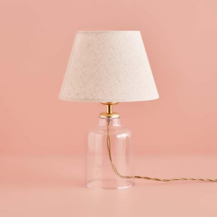 Lampă de masă AYD 1xE27/40W/230V crem/transparentă