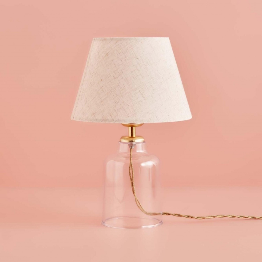 Lampă de masă AYD 1xE27/40W/230V crem/transparentă
