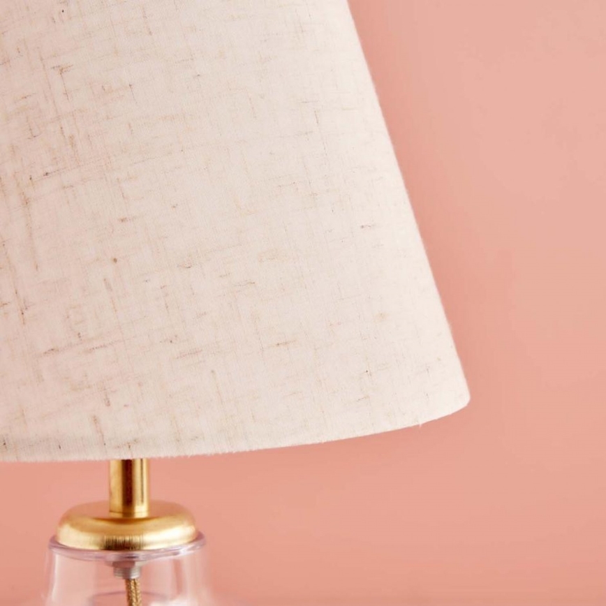 Lampă de masă AYD 1xE27/40W/230V crem/transparentă