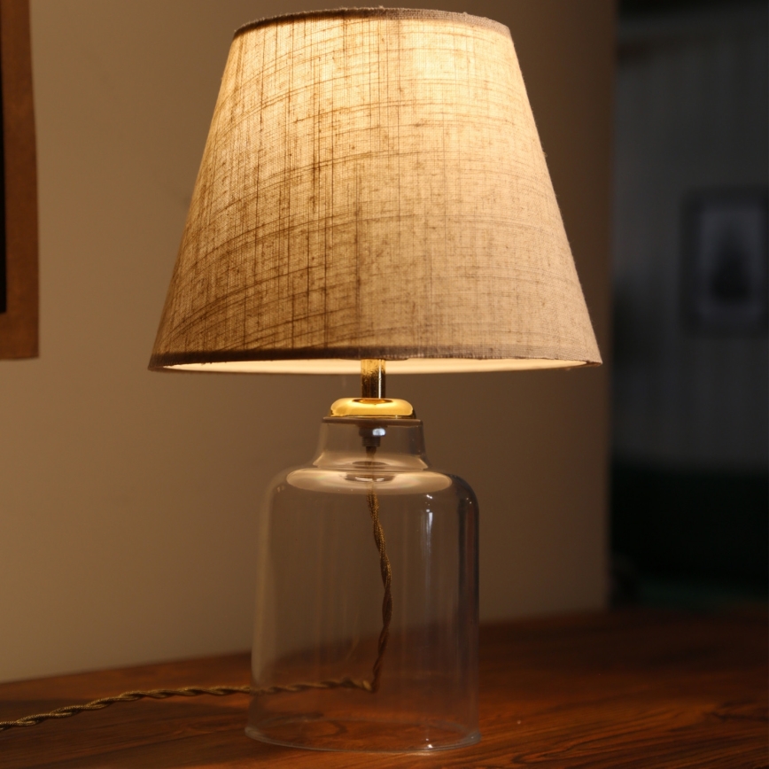Lampă de masă AYD, 1xE27/40W/230V, gri/transparentă