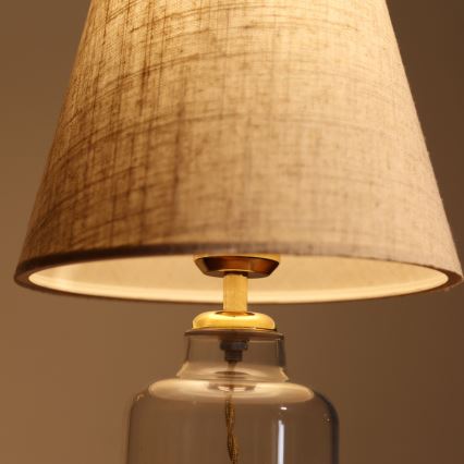 Lampă de masă AYD, 1xE27/40W/230V, gri/transparentă