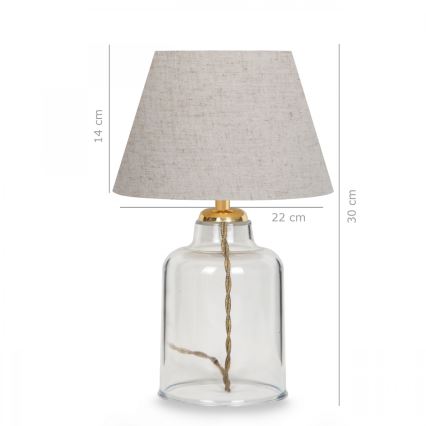 Lampă de masă AYD, 1xE27/40W/230V, gri/transparentă