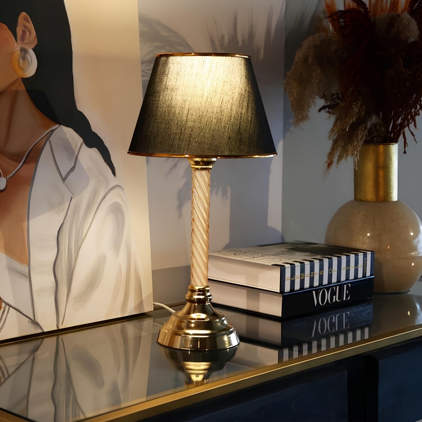 Lampă de masă AYD 1xE27/40W/230V neagră/aurie