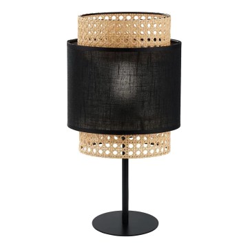 Lampă de masă BOHO 1xE27/15W/230V neagră/ratan